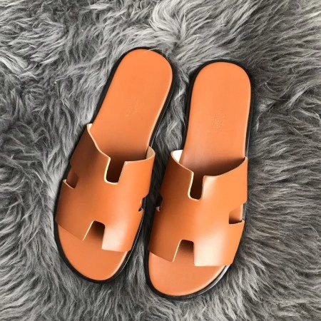 (1:1 replica) HERMES MEN S IZMIR SANDALS IN GOLD SWIFT CALFSKIN HMSD019