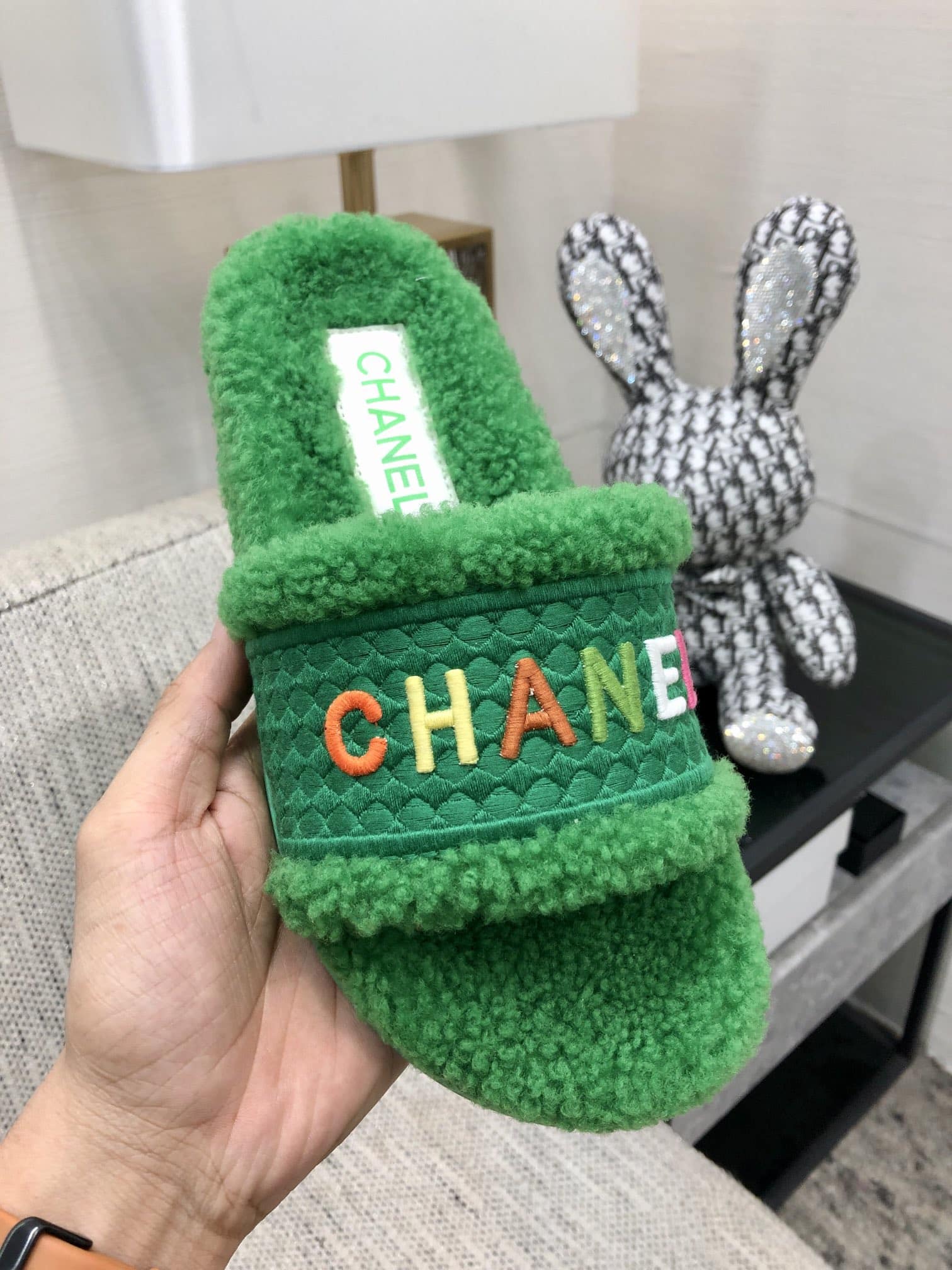 (1:1 replica) Chanel Women s Mules With Lining Green For Women 1.2in/3cm