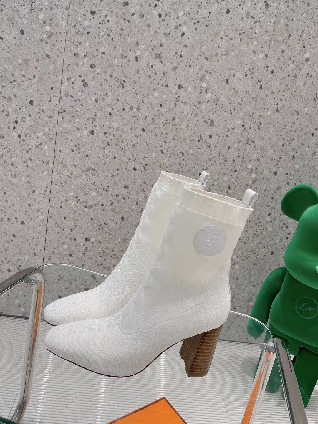 (1:1 replica) Hermes Volver 90 Ankle Boot White For Women, Women s Shoes H192035Z