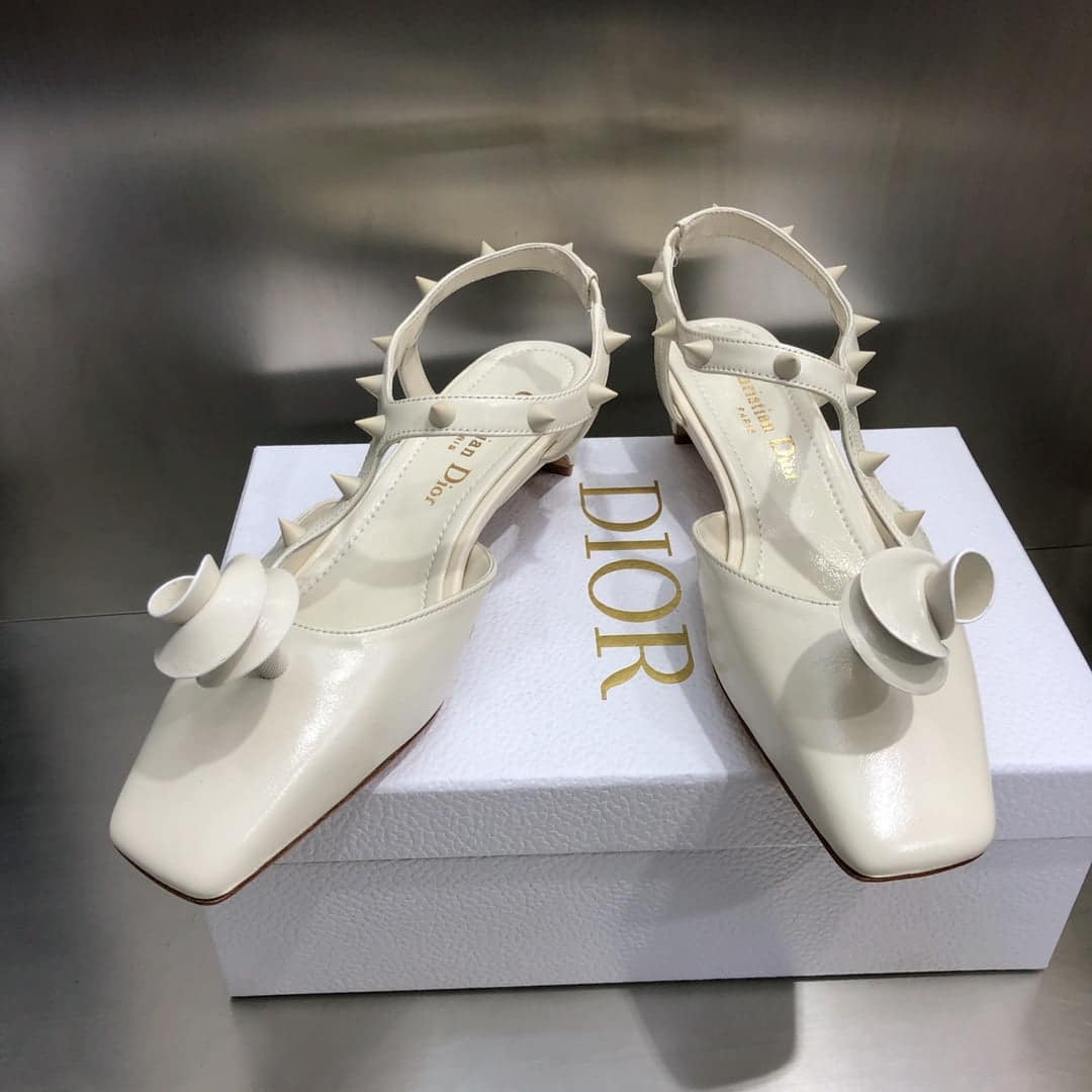 (1:1 replica) Christian Dior Women s Rose Fantastique Pump White For Women CD 1.5in/4cm