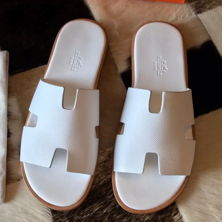 (1:1 replica) HERMES MEN S IZMIR SANDALS IN WHITE EPSOM CALFSKIN HMSD020