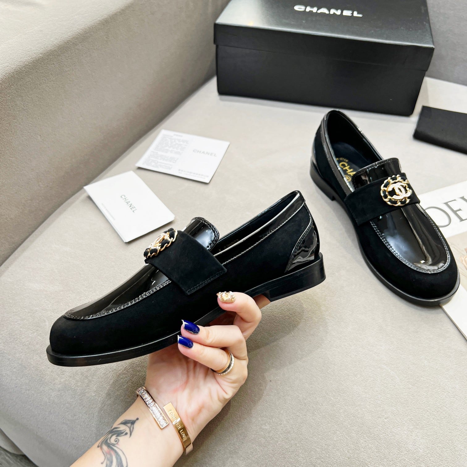 (1:1 replica) Chanel Women s Loafers Black For Women G39606 Y56272 94305