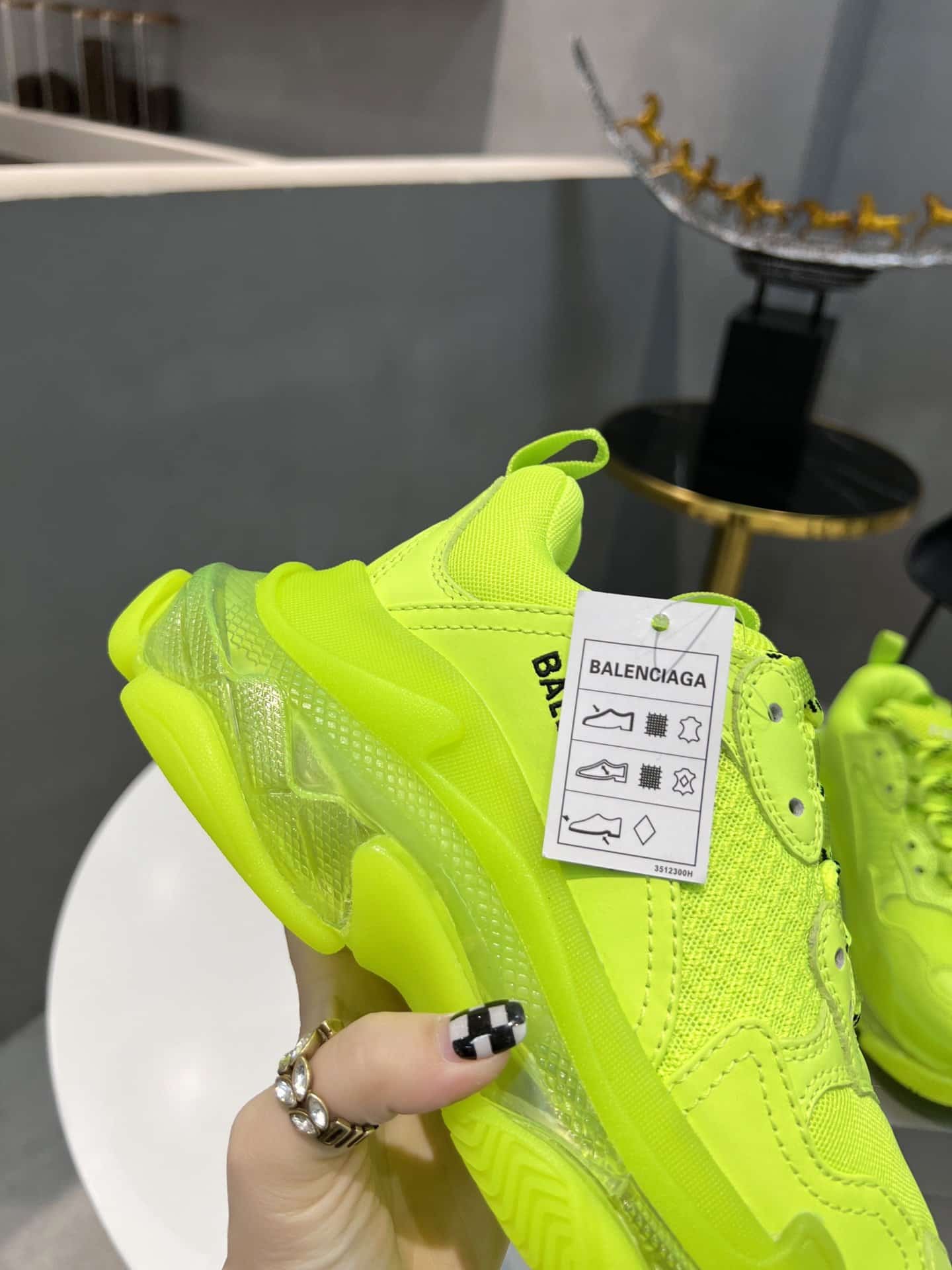(1:1 replica) Balenciaga Triple S Trainers Clear Sole Yellow For Women