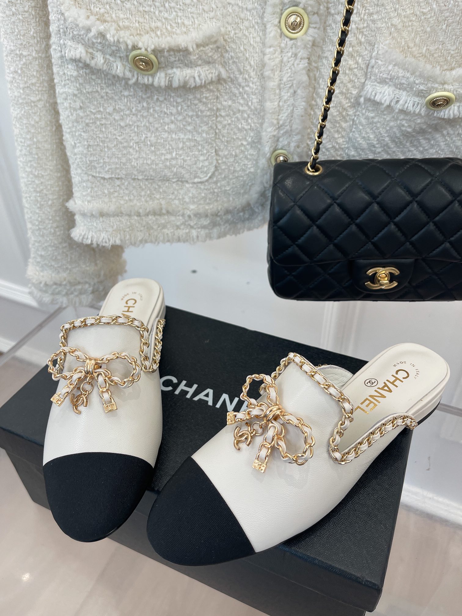 (1:1 replica) Chanel Women s Mules With Decor White For Women