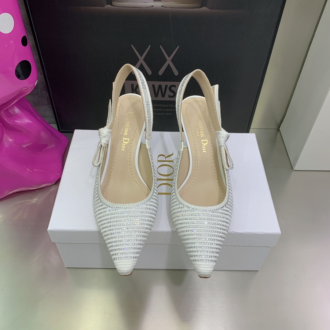 (1:1 replica) Christian Dior Women s J Adior Slingback Pump White For Women CD KCP866LHE_S10W