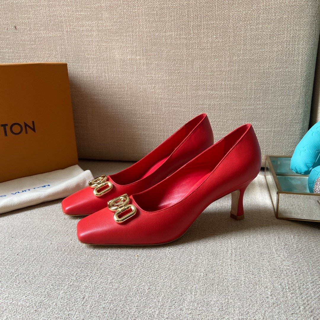 (1:1 replica) Louis Vuitton Women s Rotary Pump Red For Women LV