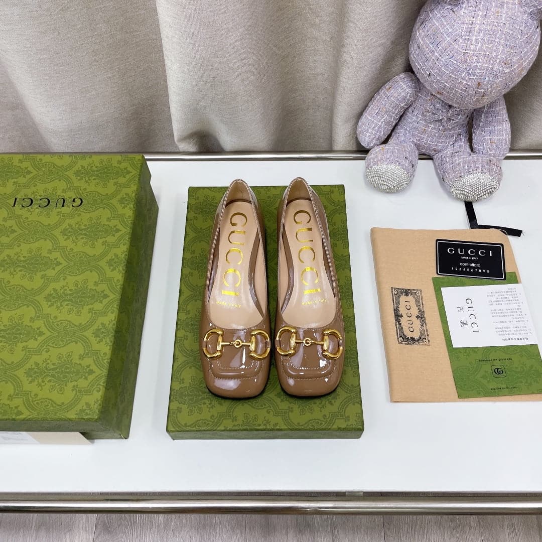 (1:1 replica) Gucci Women s Ballet Flat With Horsebit Green For Women GG