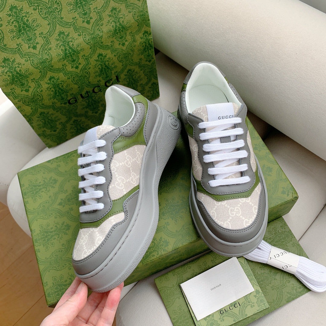 (1:1 replica) Gucci Women s GG Sneaker Green And Gray Supreme For Women 700641 UPG90 1282