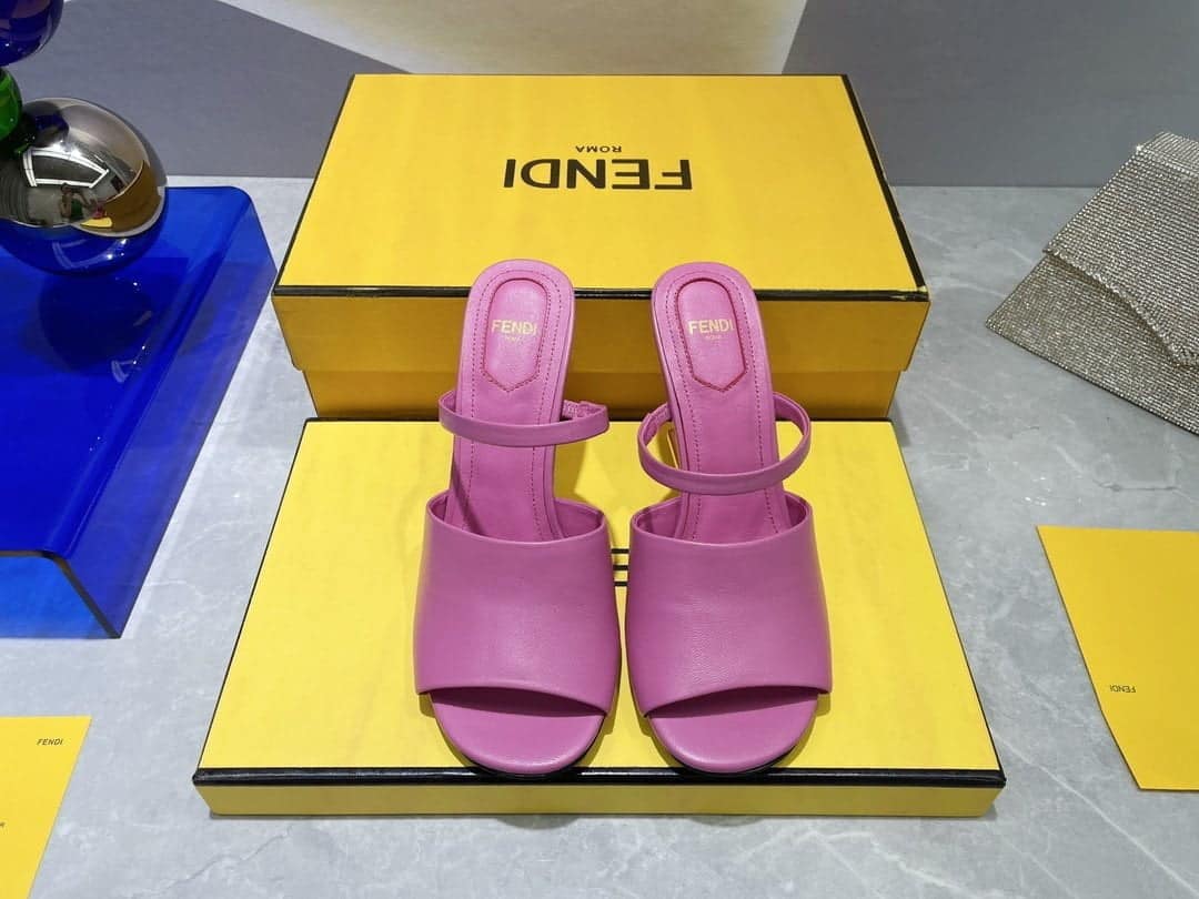 (1:1 replica) Fendi First Dark Pink High-Heeled Sandals For Women