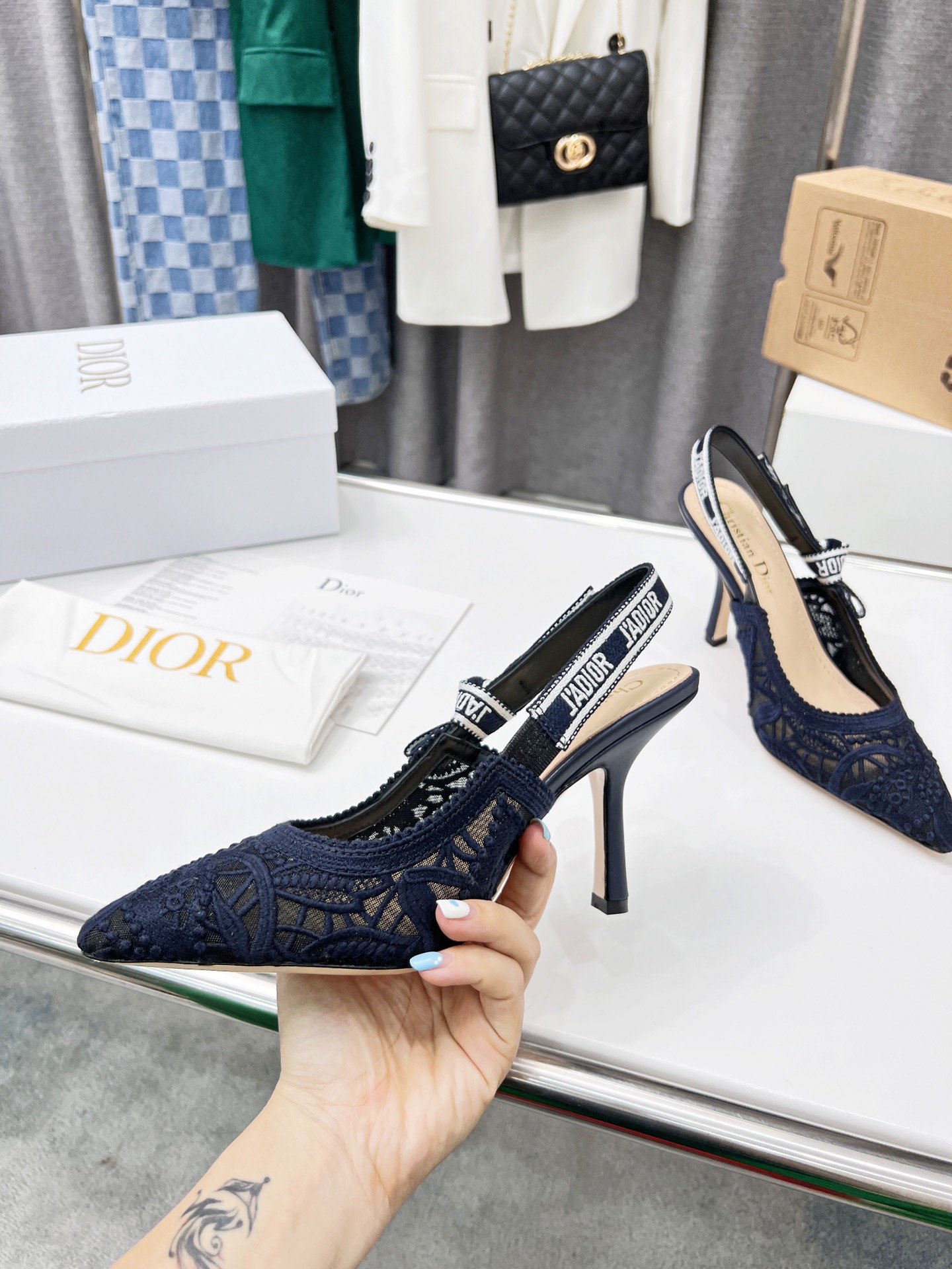 (1:1 replica) Christian Dior Women s J Adior Slingback Pump Blue For Women CD