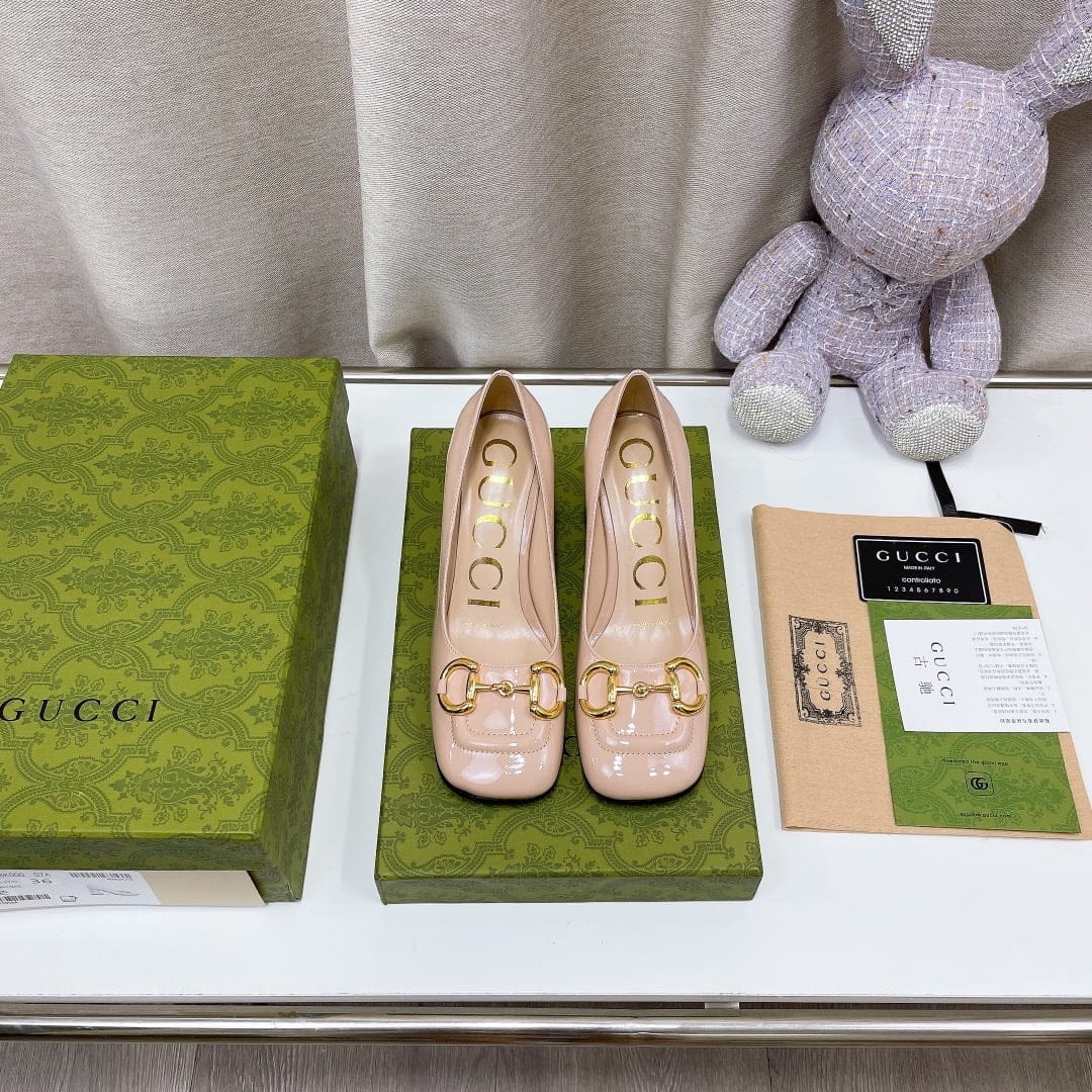 (1:1 replica) Gucci Women s Mid-Heel Ballet Flat With Horsebit Pink For Women GG