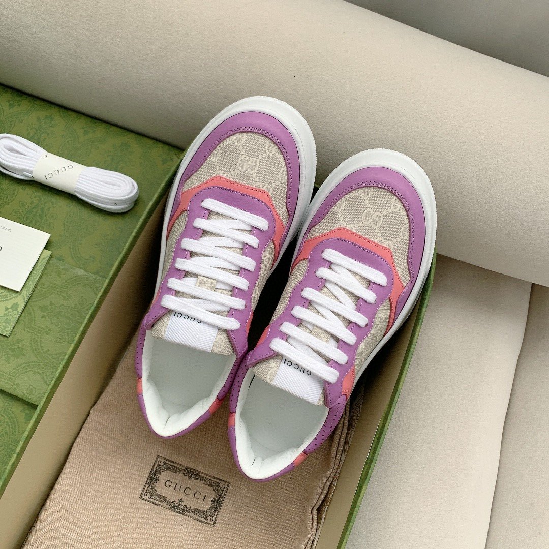 (1:1 replica) Gucci Women s GG Sneaker Pink And Purple Supreme For Women 670408 UPG90 5471
