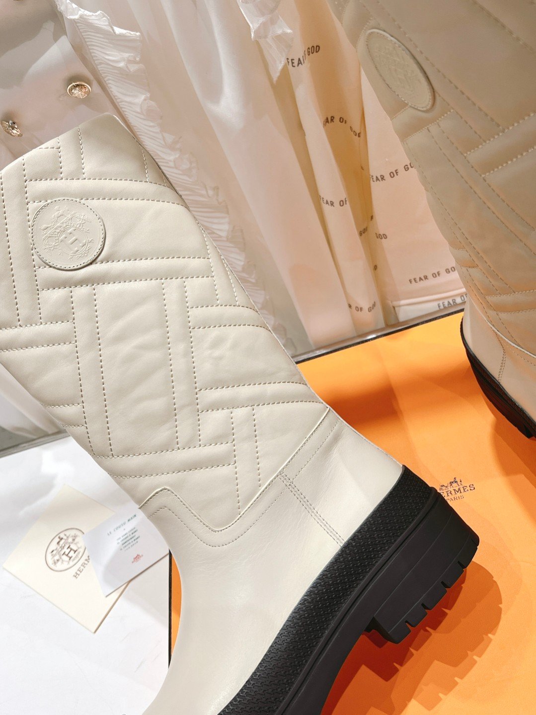 (1:1 replica) Hermes Fuji Boot White For Women H222048Z F8360