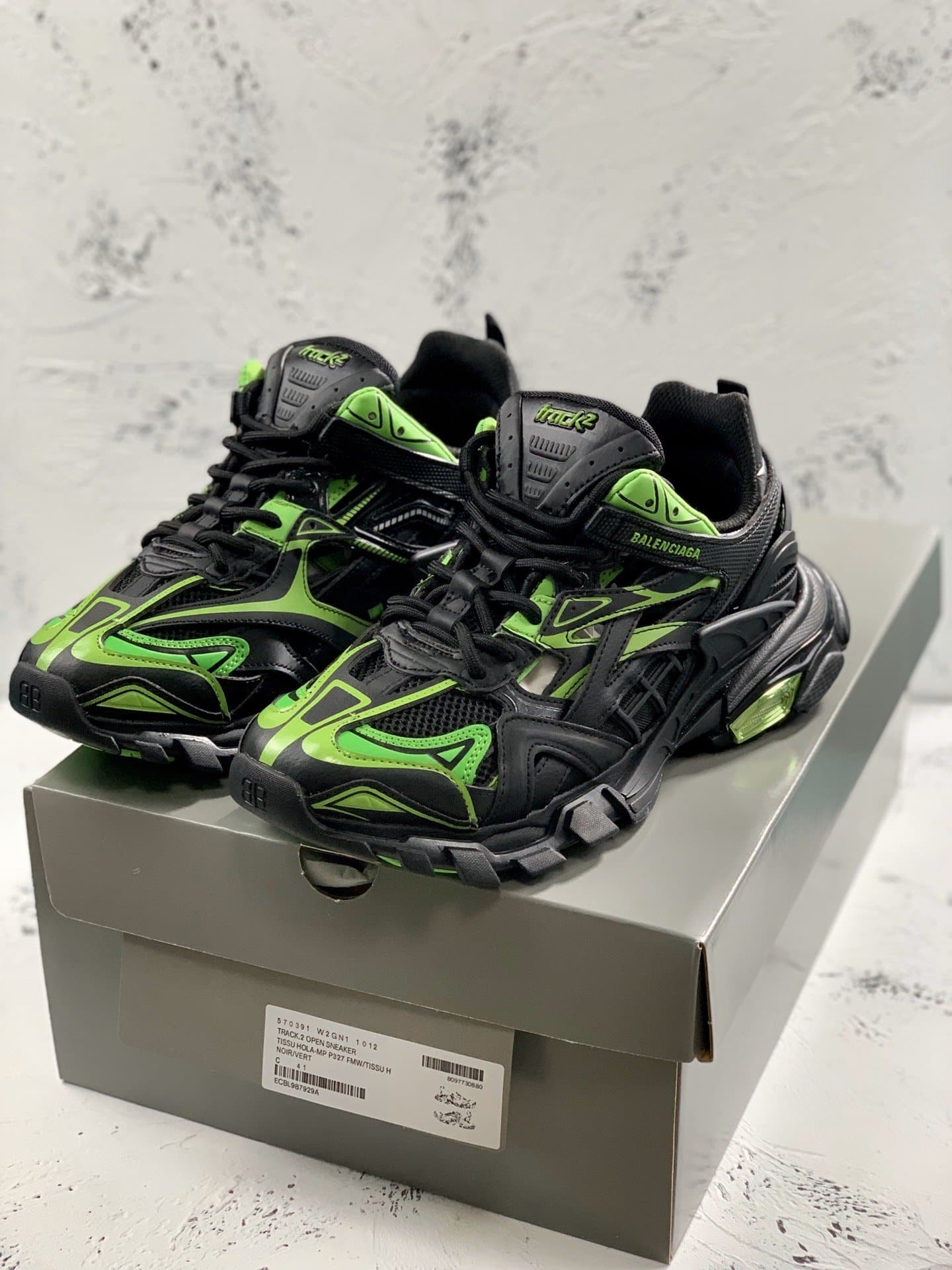 (1:1 replica) Balenciaga Track.2 Clear Sole Trainers Black For Women