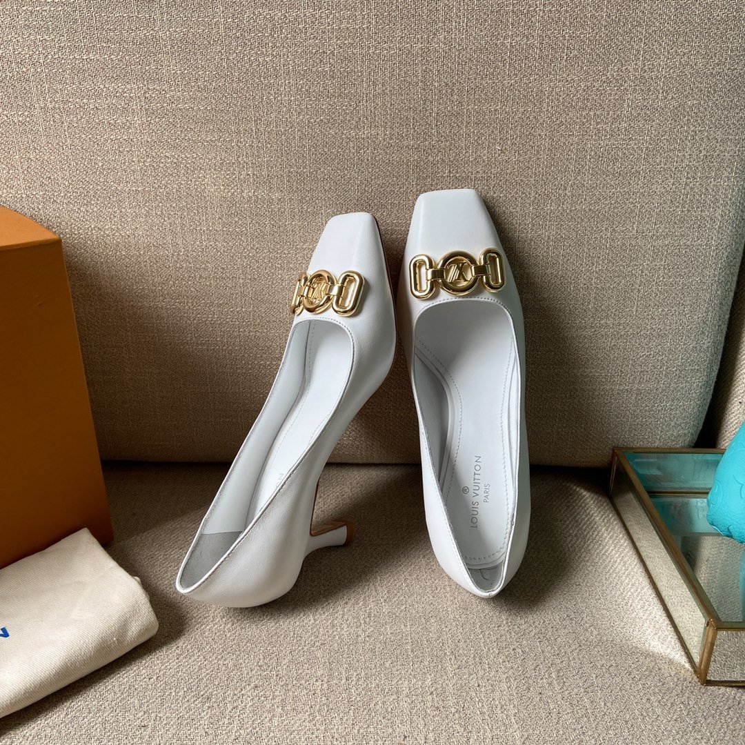 (1:1 replica) Louis Vuitton Women s Rotary Pump White For Women LV 1AAE2Y
