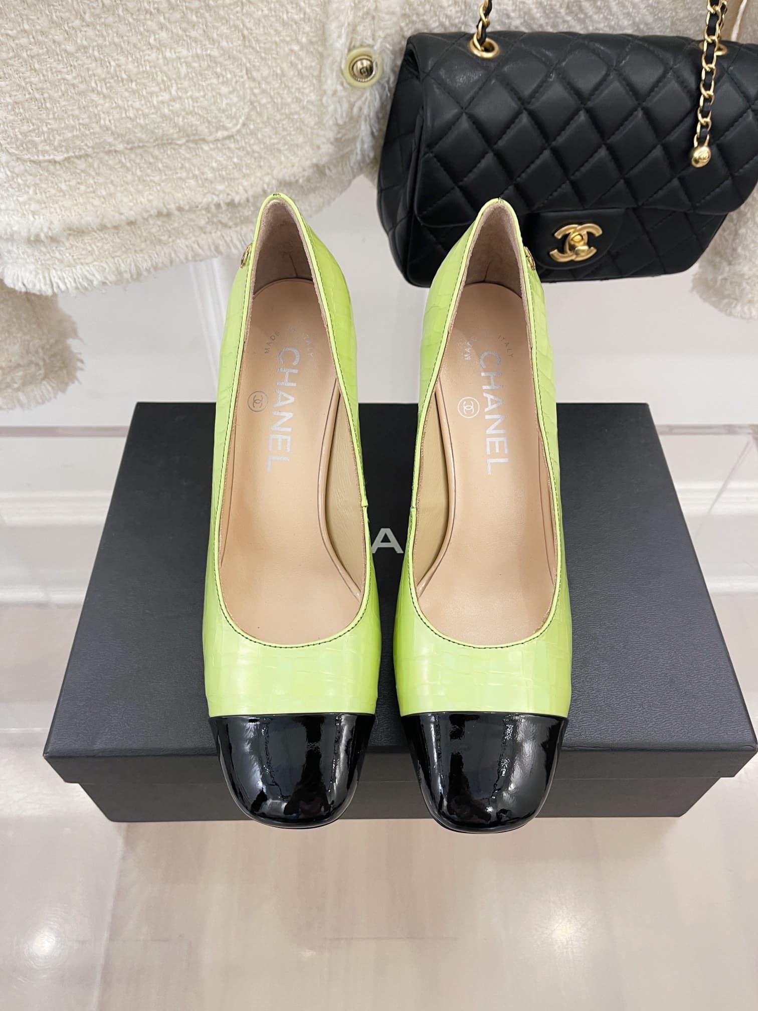 (1:1 replica) Chanel Women s Pump Grosgrain Green For Women