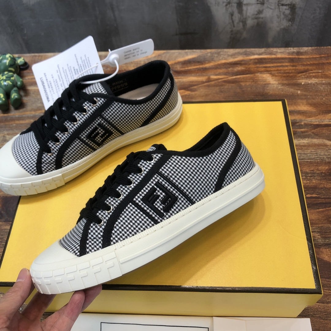 (1:1 replica) Fendi Domino Fabric Sneakers Black For Women