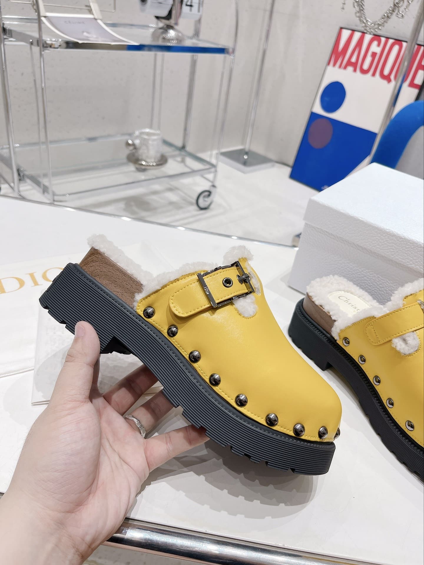 (1:1 replica) Christian Dior Women s Diorquake Clog Yellow For Women CD