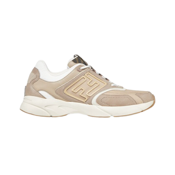 (1:1 replica) FENDY FASTER TRAINERS BEIGE NUBUCK LEATHER LOW TOPS FDS020