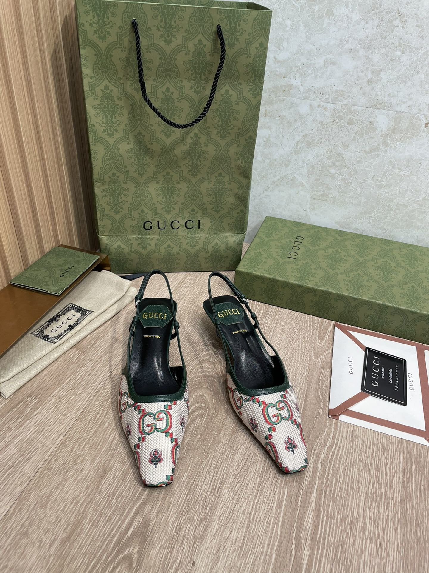 (1:1 replica) Gucci Women s GG Slingback Pump By Beige For Women GG