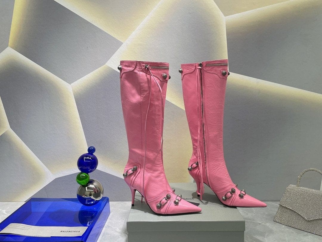 (1:1 replica) Balenciaga Cagole Boot Pink For Women 694395WAD4E5081