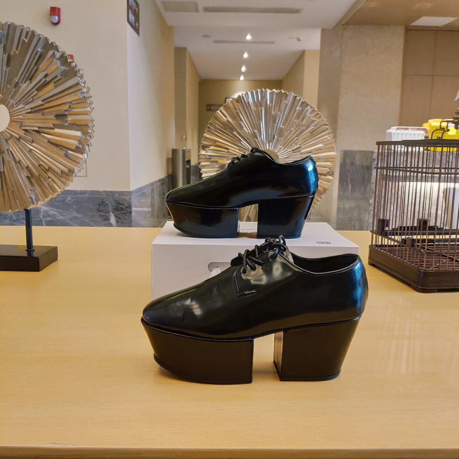 (1:1 replica) Prada Platform Lace-Ups Shoes Black For Women 2.75in/70mm PRD