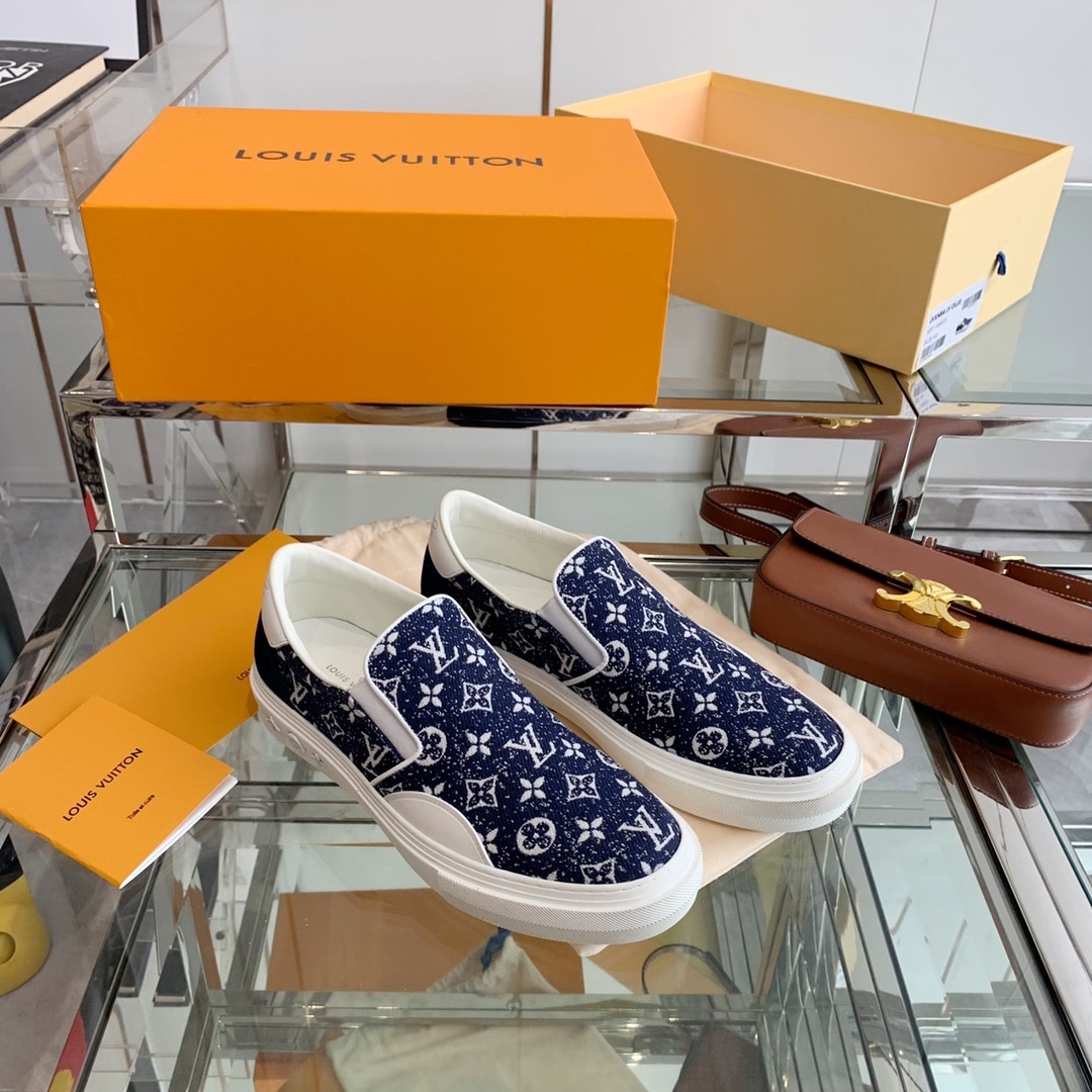 (1:1 replica) Louis Vuitton Women s Trocadero Slip On Dark Blue For Women LV