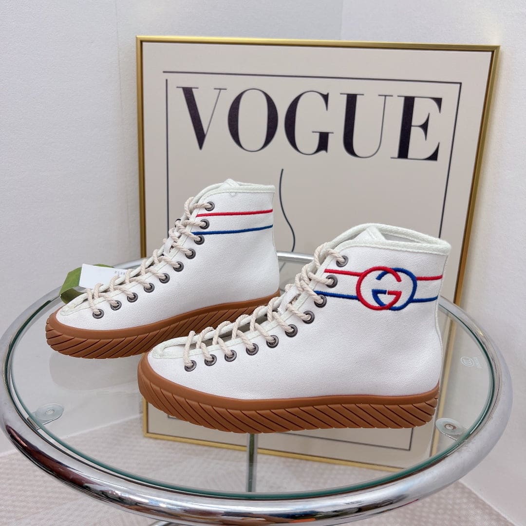 (1:1 replica) Gucci Women s Interlocking G High-Top Sneaker White For Women GG
