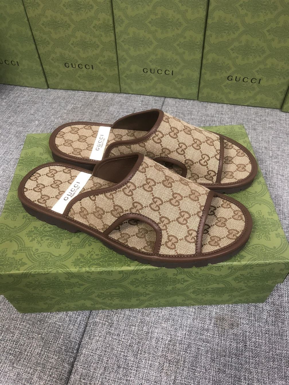 (1:1 replica) GUCCI MEN S GG SUPREME SLIDE SANDAL GSL036