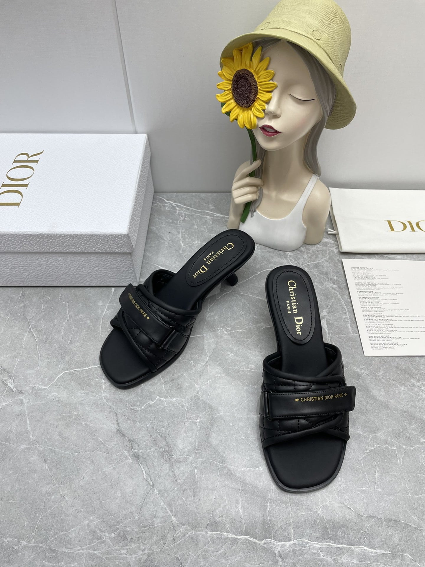 (1:1 replica) Christian Dior Women s Dio(r)evolution Heeled Slide Black For Women CD KCQ731CQC_S900