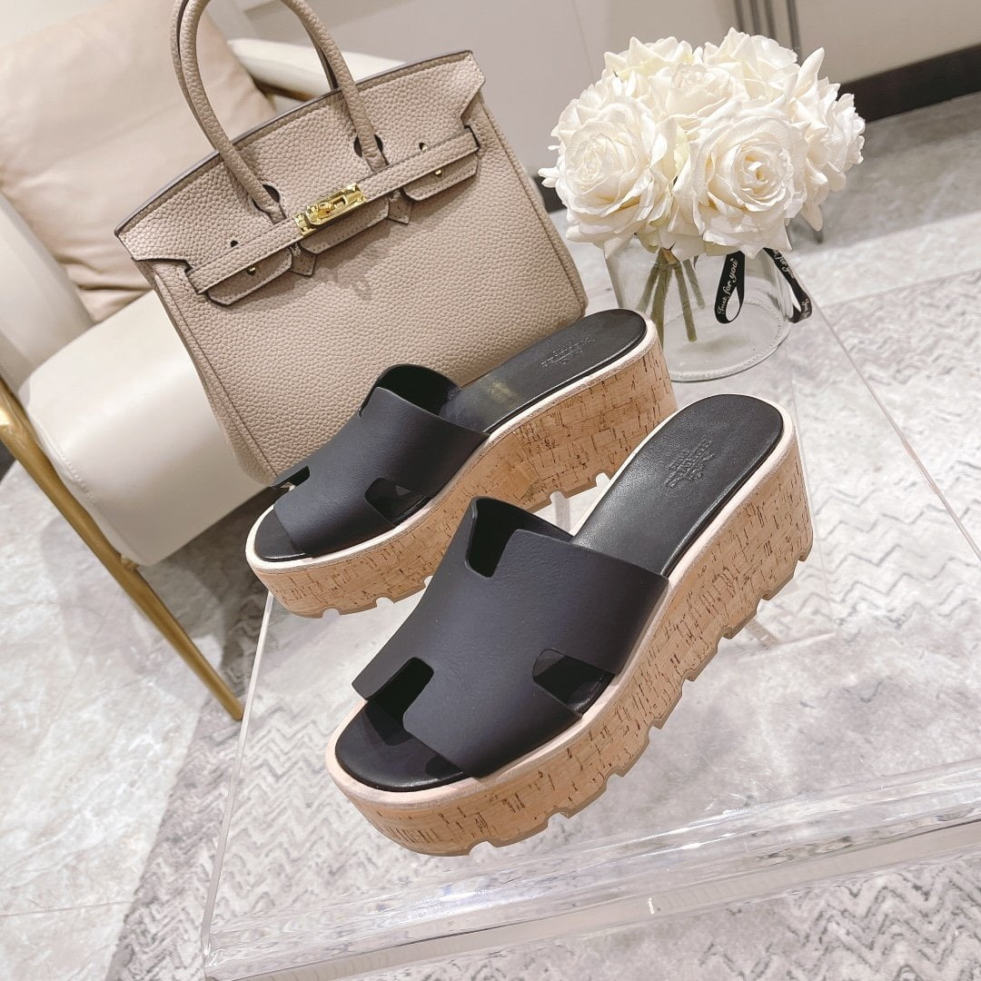 (1:1 replica) Hermes Eze 30 Sandal Black For Women, Women s Shoes H221026Z 02350