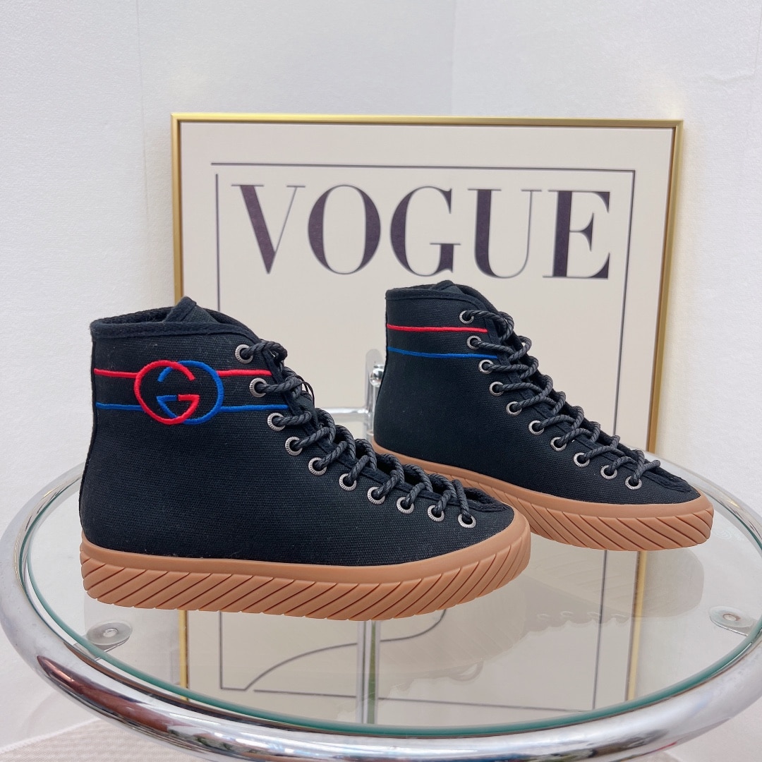 (1:1 replica) Gucci Women s Interlocking G High-Top Sneaker Black For Women GG