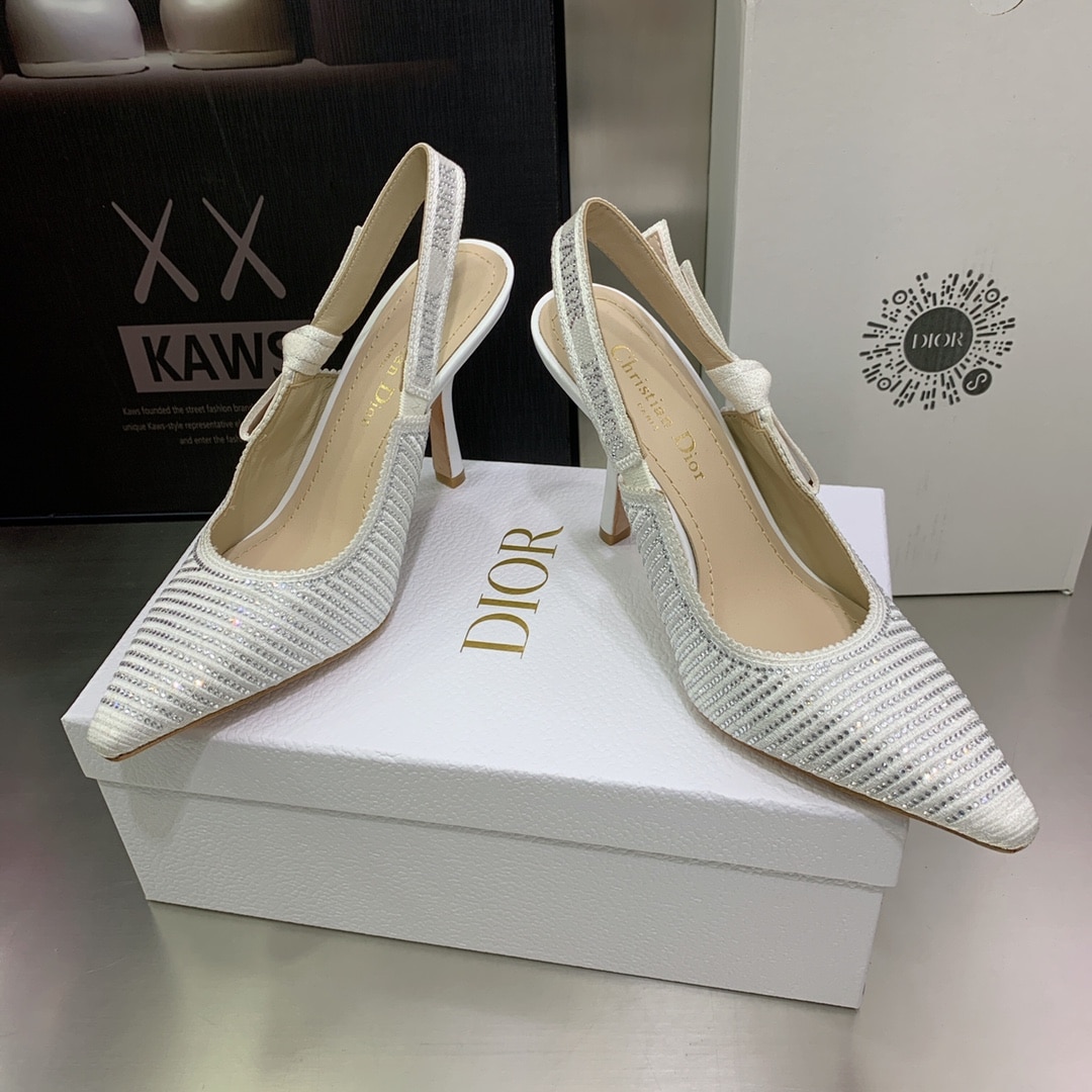 (1:1 replica) Christian Dior Women s J Adior Slingback Pump White For Women CD KCP867LHE_S10W