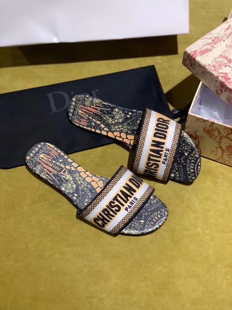 (1:1 replica) Christian Dior Dway Slide Multi Color For Women CD