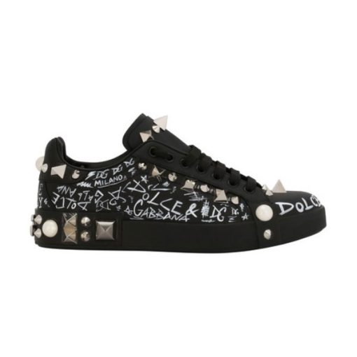 (1:1 replica) DOLCE GABBANA CALFSKIN NAPPA PORTOFINO SNEAKERS WITH STUDS – DG018