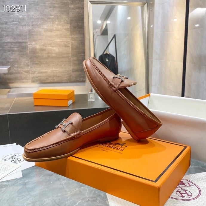 (1:1 replica) Hermes Loafer Brown For Women, Women s Shoes