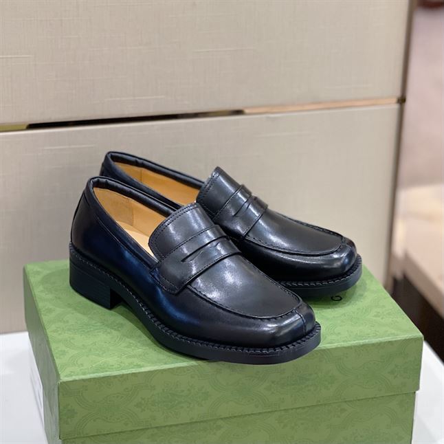(1:1 replica) GUCCI LEATHER LOAFER IN BLACK GL048