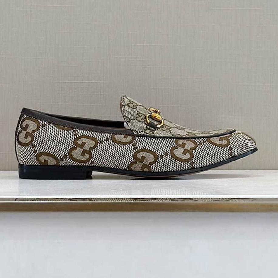 (1:1 replica) Gucci Slipper Flacher Brown White Loafer GL081