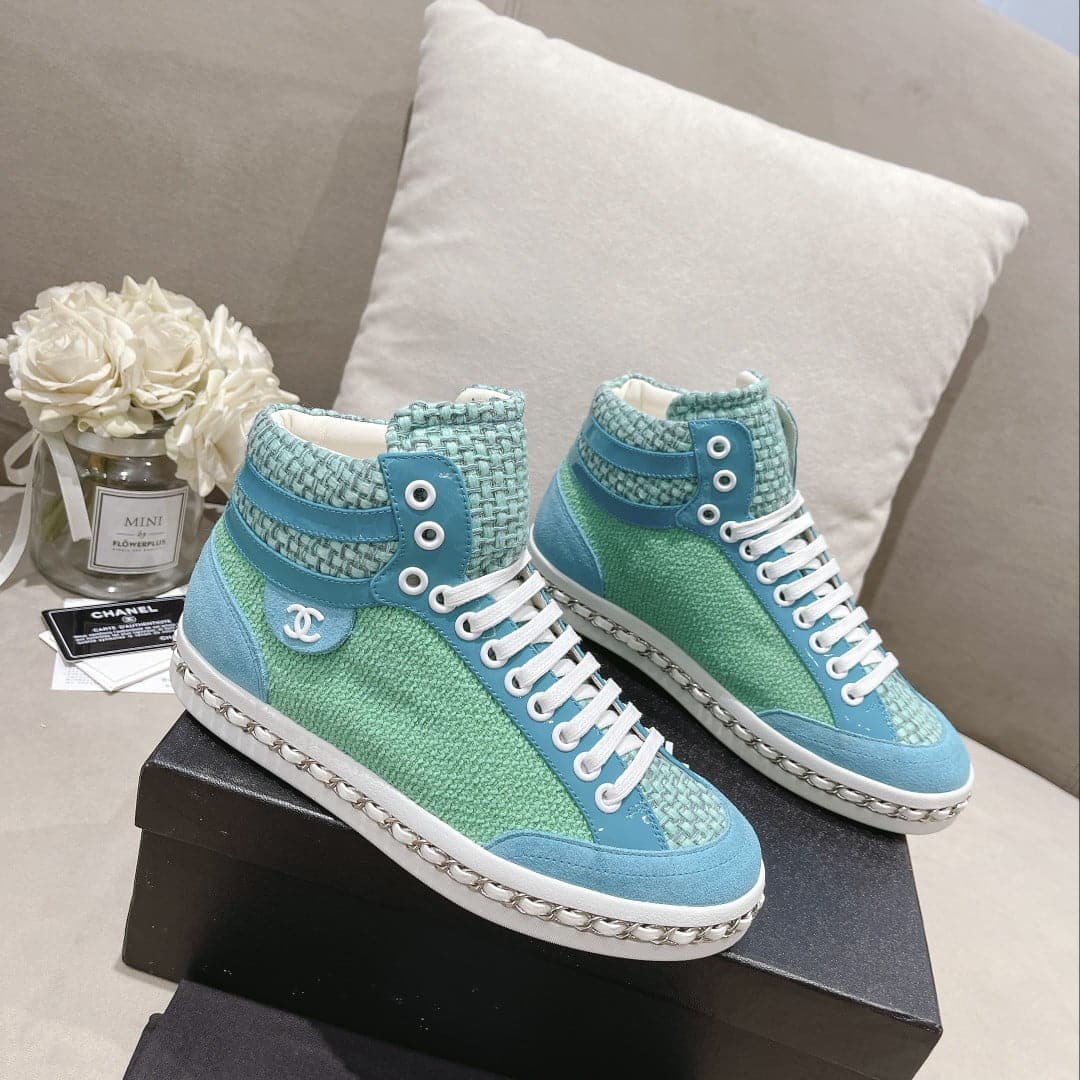 (1:1 replica) Chanel Women s Schuhe Sneaker Green And Blue For Women