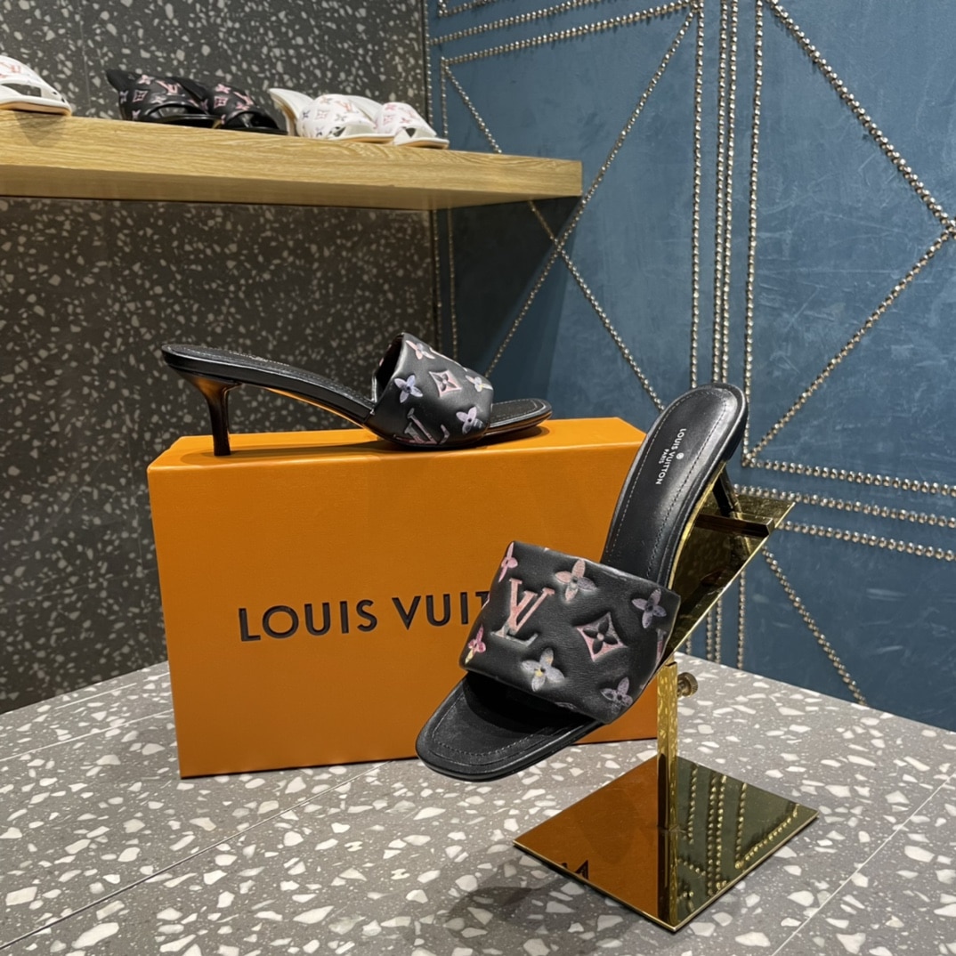 (1:1 replica) Louis Vuitton Women s Revival Mule Black For Women LV