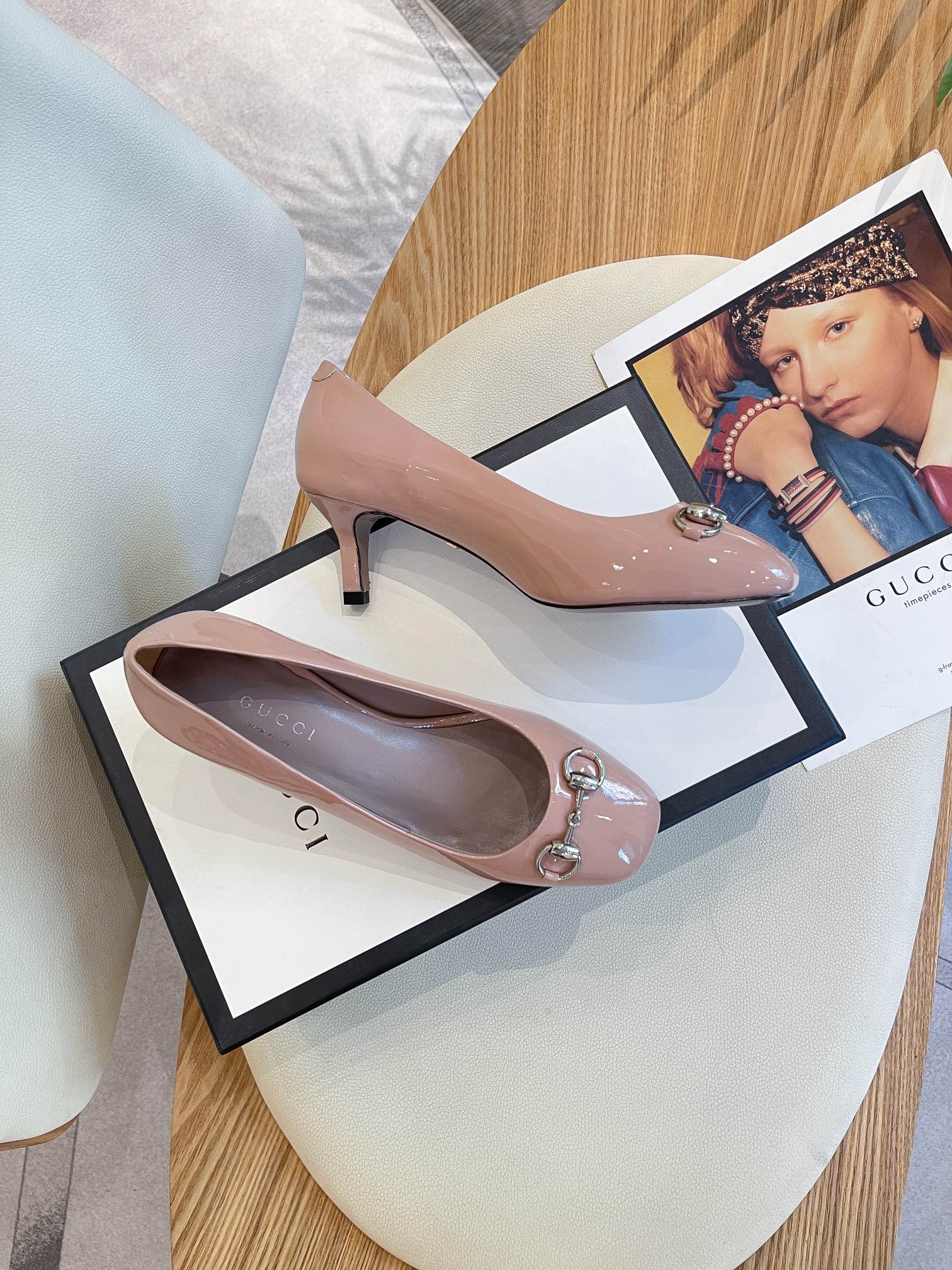 (1:1 replica) Gucci Women s Pump With Horsebit Pink For Women GG