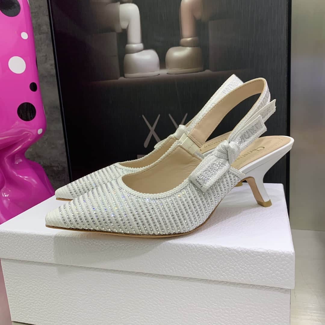 (1:1 replica) Christian Dior Women s J Adior Slingback Pump White For Women CD KCP866LHE_S10W