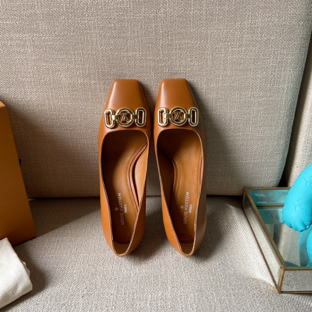 (1:1 replica) Louis Vuitton Women s Rotary Pump Brown For Women LV