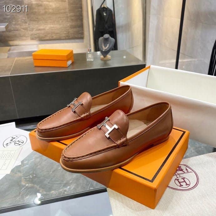 (1:1 replica) Hermes Loafer Brown For Women, Women s Shoes