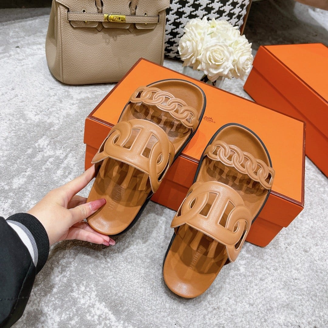 (1:1 replica) Hermes Extra Sandal Brown For Women, Women s Shoes H221146Z A3355