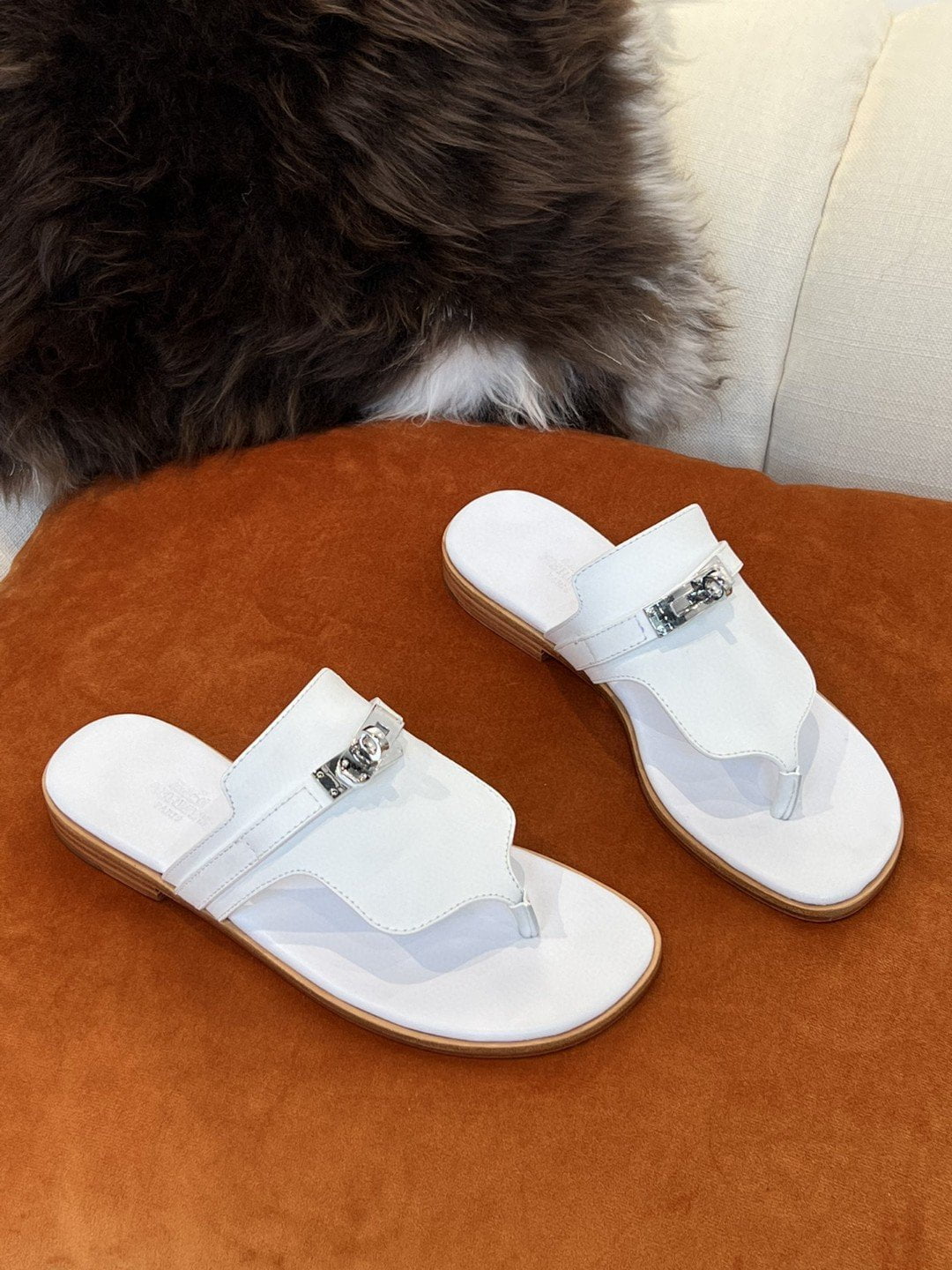 (1:1 replica) Hermes Elixir Sandal White For Women, Women s Shoes H221076Z