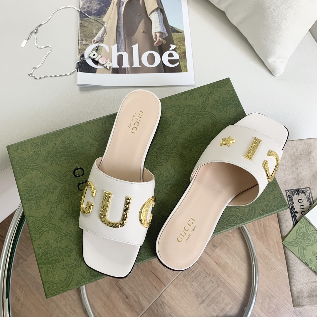 (1:1 replica) Gucci Women s Gucci Slide White For Women GG 694858 C9D00 9022
