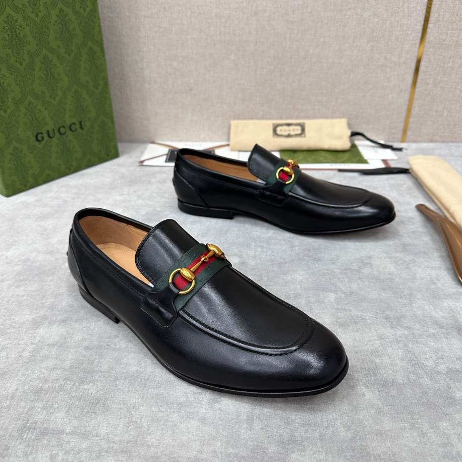 (1:1 replica) Gucci Men Horsebit Black Loafer GL090