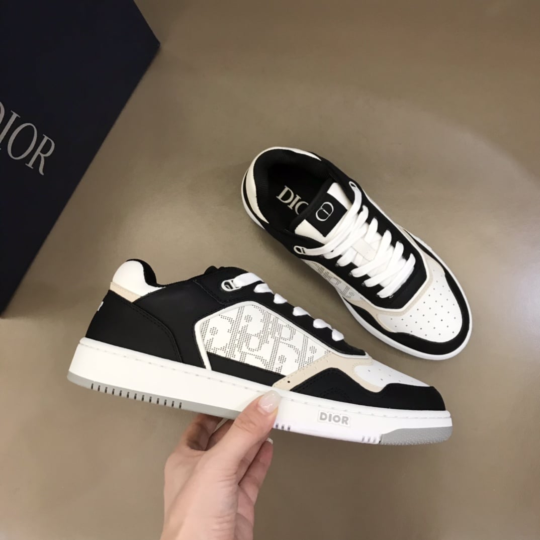 (1:1 replica) Christian Dior Women s B27 Low-Top Sneaker Black And White For Women CD