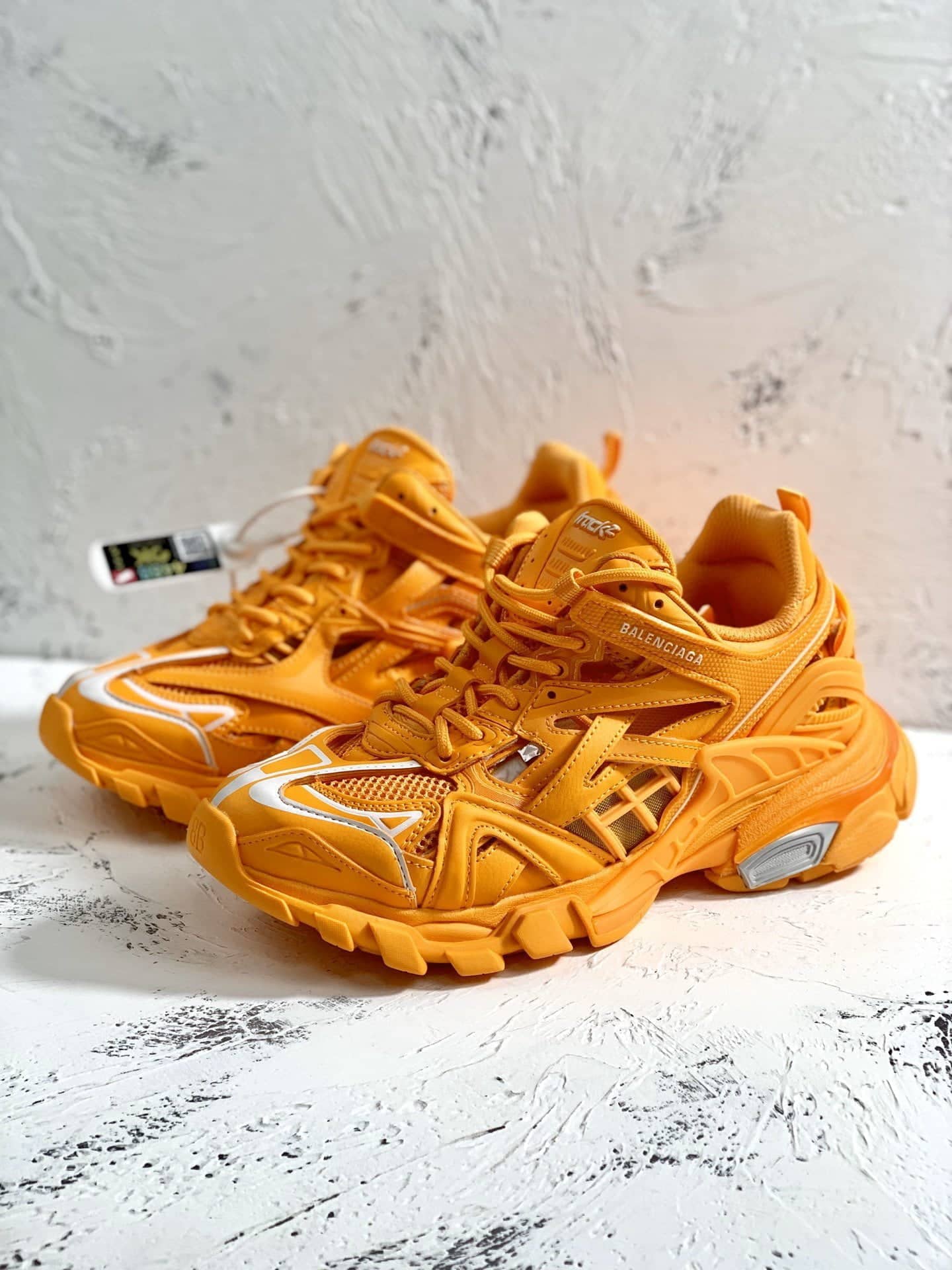 (1:1 replica) Balenciaga Track.2 Clear Sole Trainers Yellow For Women